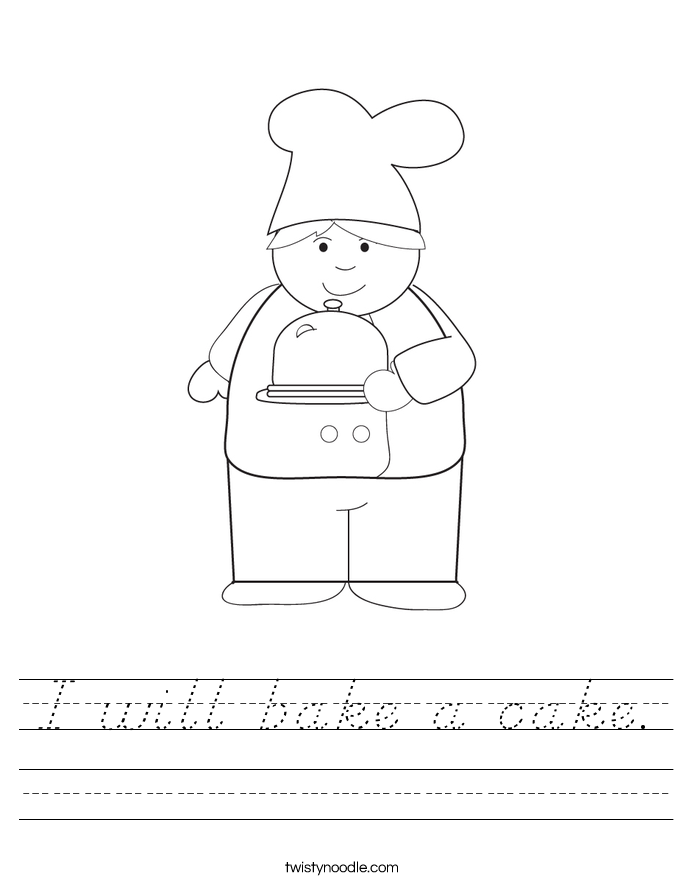 I will bake a cake. Worksheet