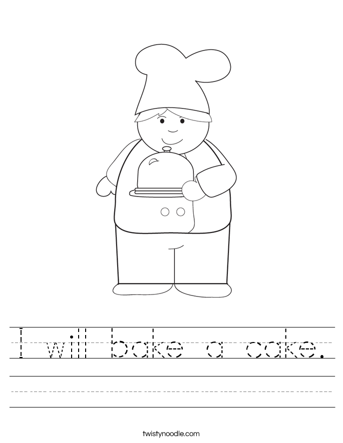 I will bake a cake. Worksheet