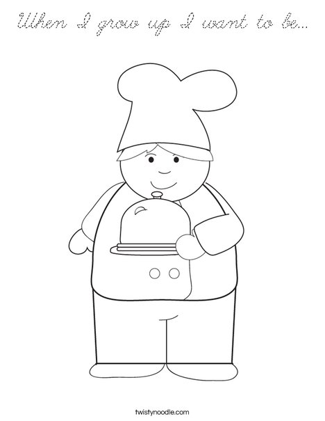 Boy Chef Coloring Page