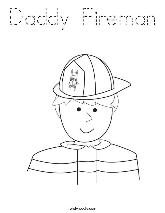 Daddy Fireman Coloring Page