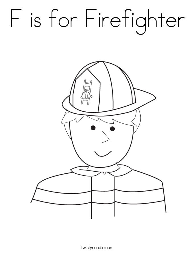 F is for Firefighter Coloring Page
