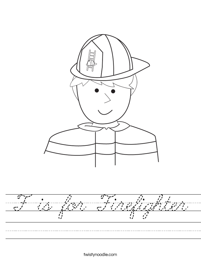 F is for Firefighter Worksheet