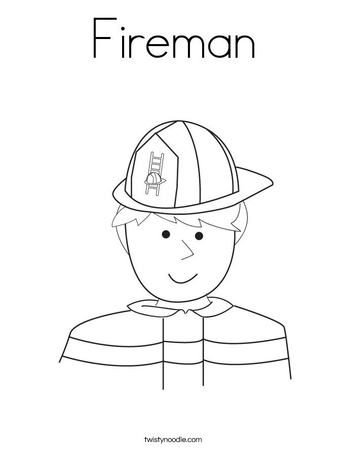 Fireman Coloring Page Twisty - Fireman 3 Coloring Page