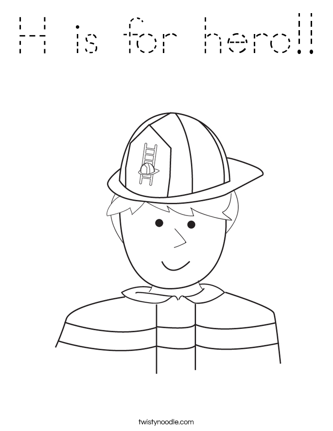 H is for hero!! Coloring Page