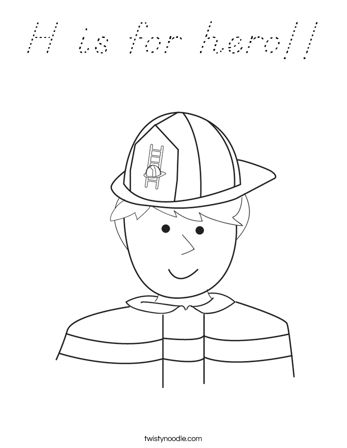 H is for hero!! Coloring Page