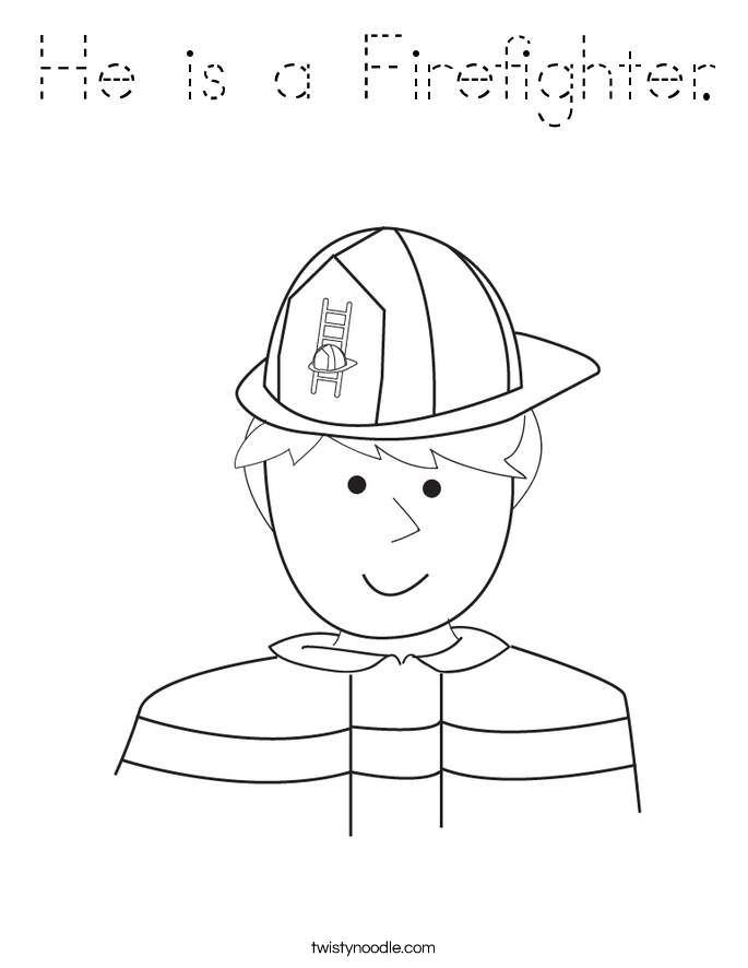 He is a Firefighter. Coloring Page