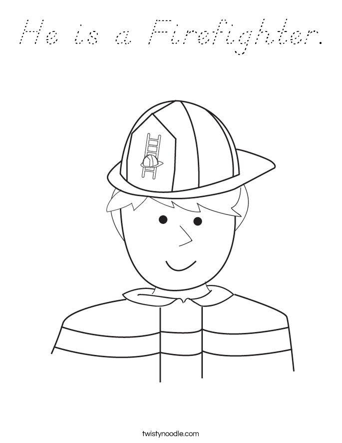 He is a Firefighter. Coloring Page