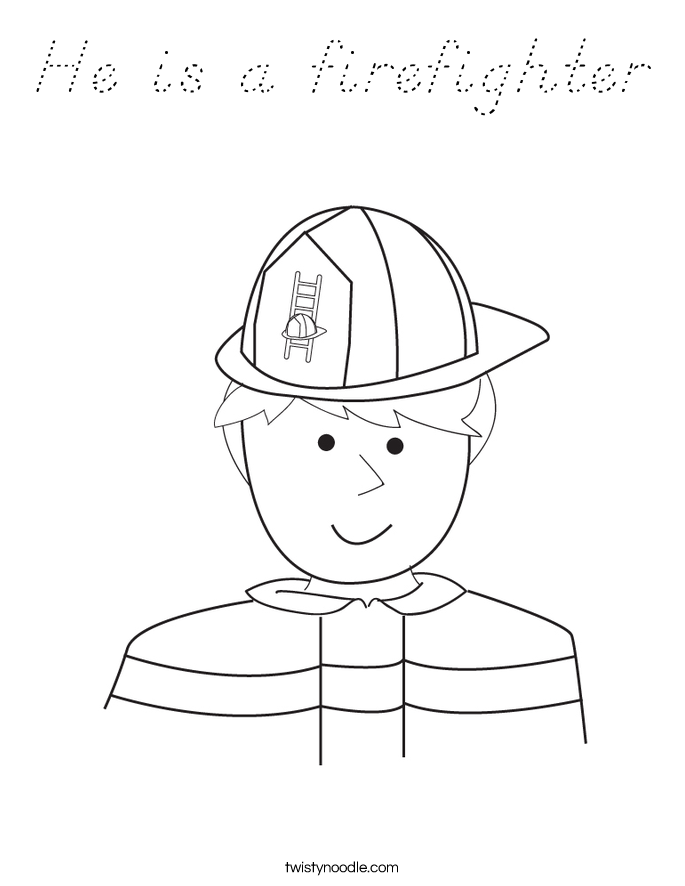 He is a firefighter Coloring Page