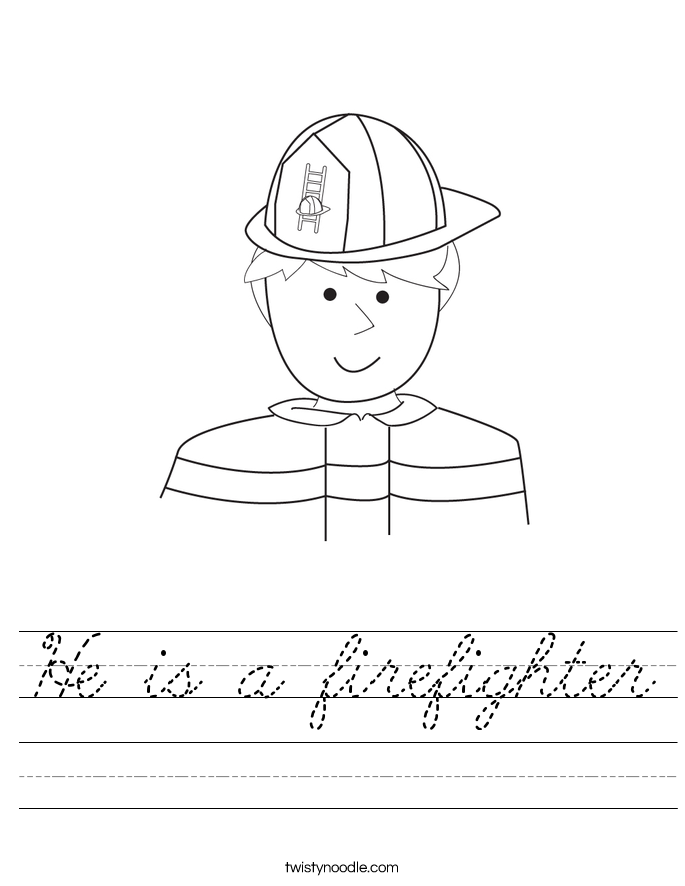 He is a firefighter Worksheet