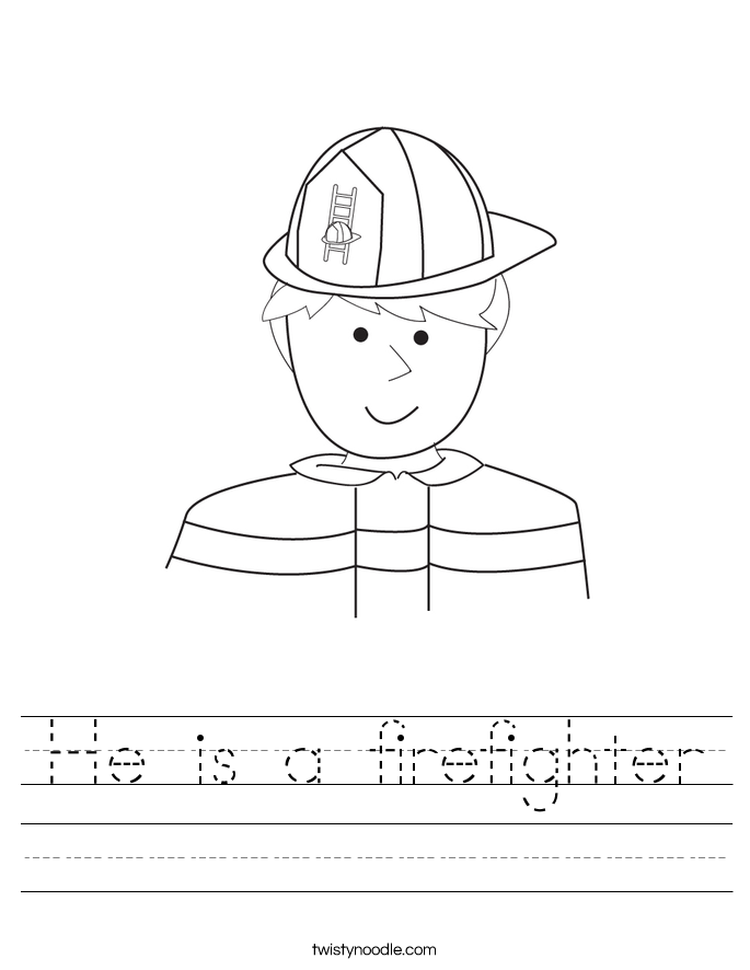 He Is A Firefighter Worksheet Twisty Noodle He Is A Firefighter Worksheet Twisty Noodle