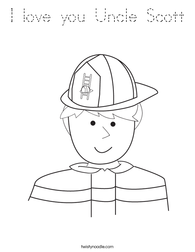 I love you Uncle Scott Coloring Page