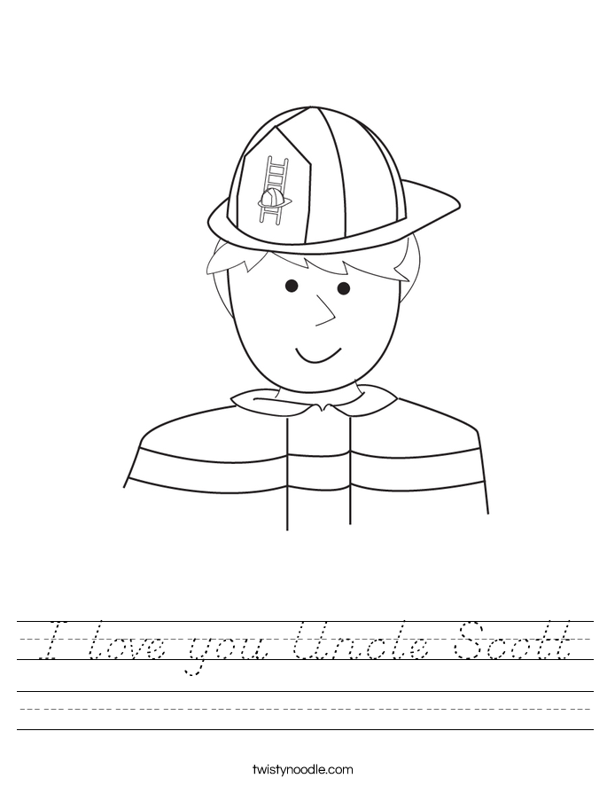 I love you Uncle Scott Worksheet