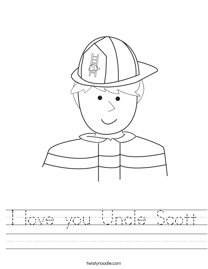 I love you Uncle Scott Worksheet