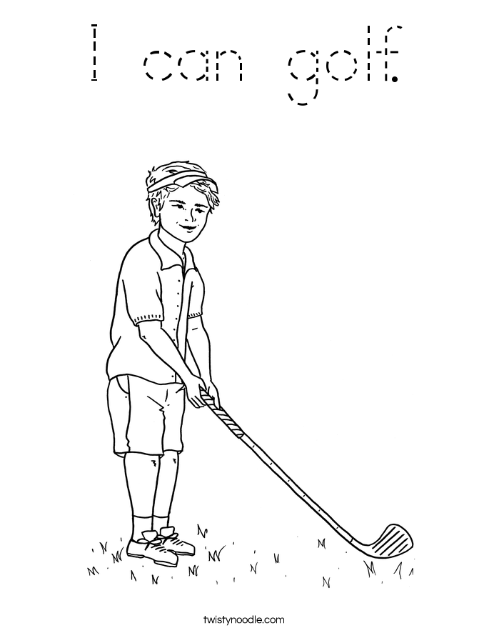 I can golf. Coloring Page