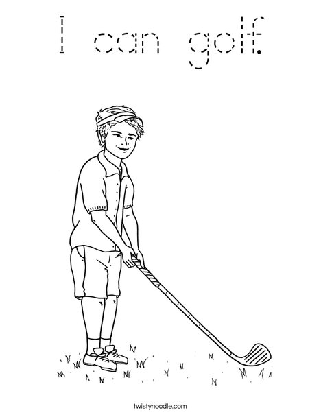 Boy Golfer Coloring Page