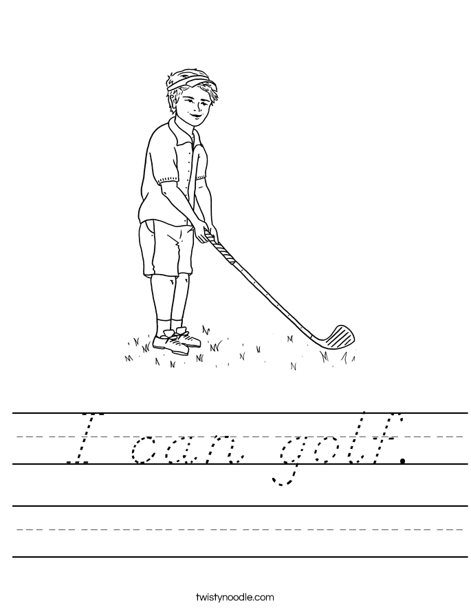 I can golf. Worksheet