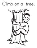 Climb on a  tree. Coloring Page