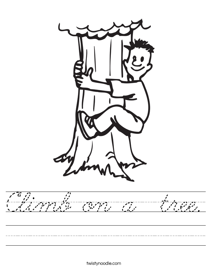 Climb on a  tree. Worksheet