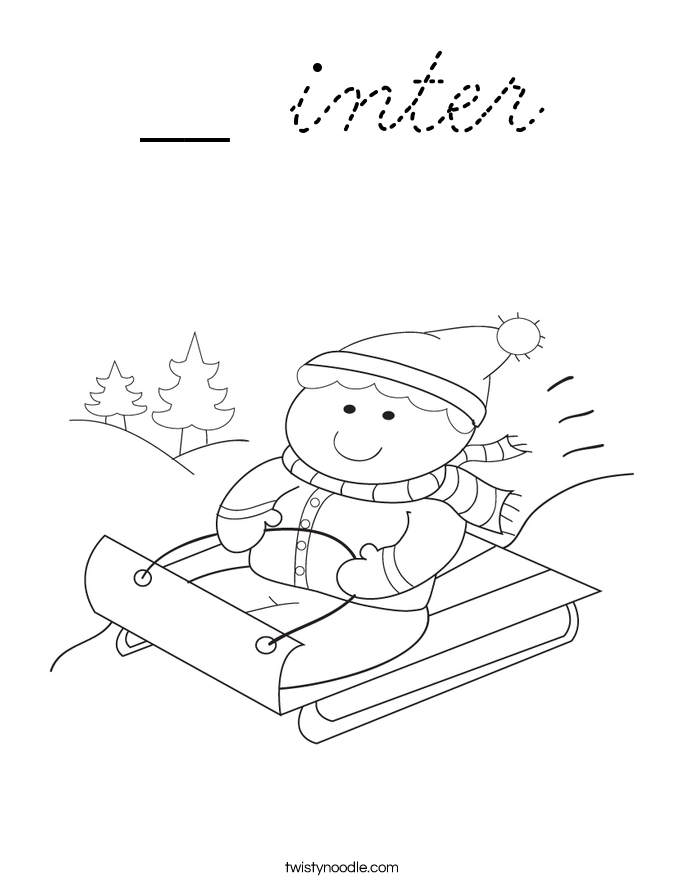 Download __ inter Coloring Page - Cursive - Twisty Noodle