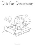 D is for DecemberColoring Page