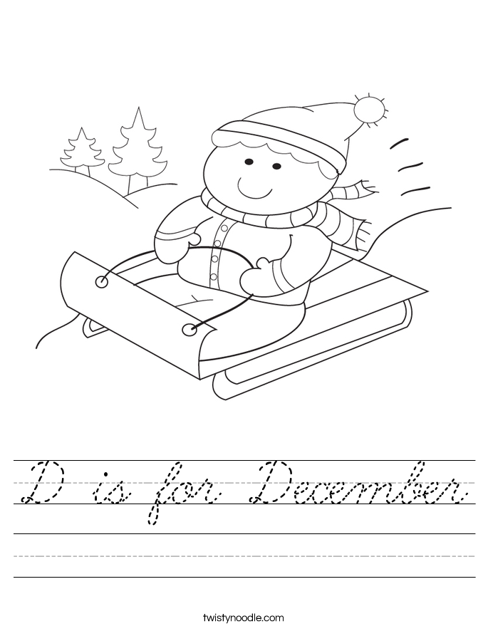 D is for December Worksheet