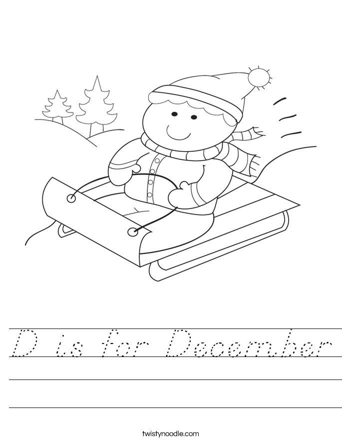 D is for December Worksheet