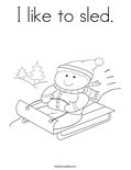 I like to sled. Coloring Page