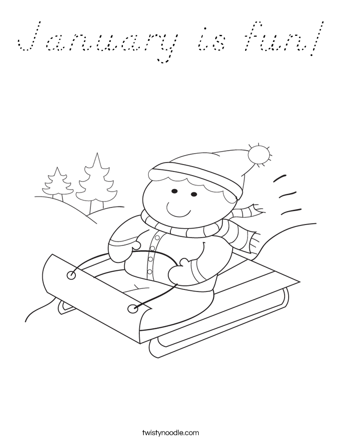 January is fun! Coloring Page