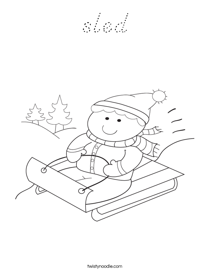 sled Coloring Page