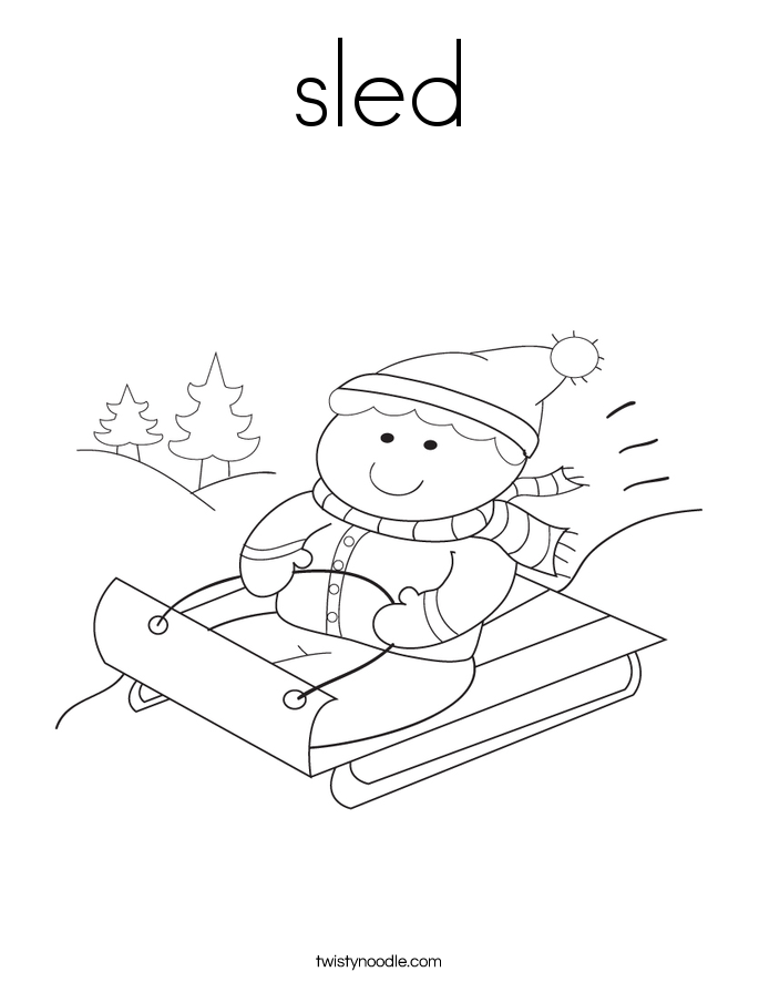 sled Coloring Page