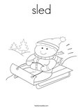 sled Coloring Page