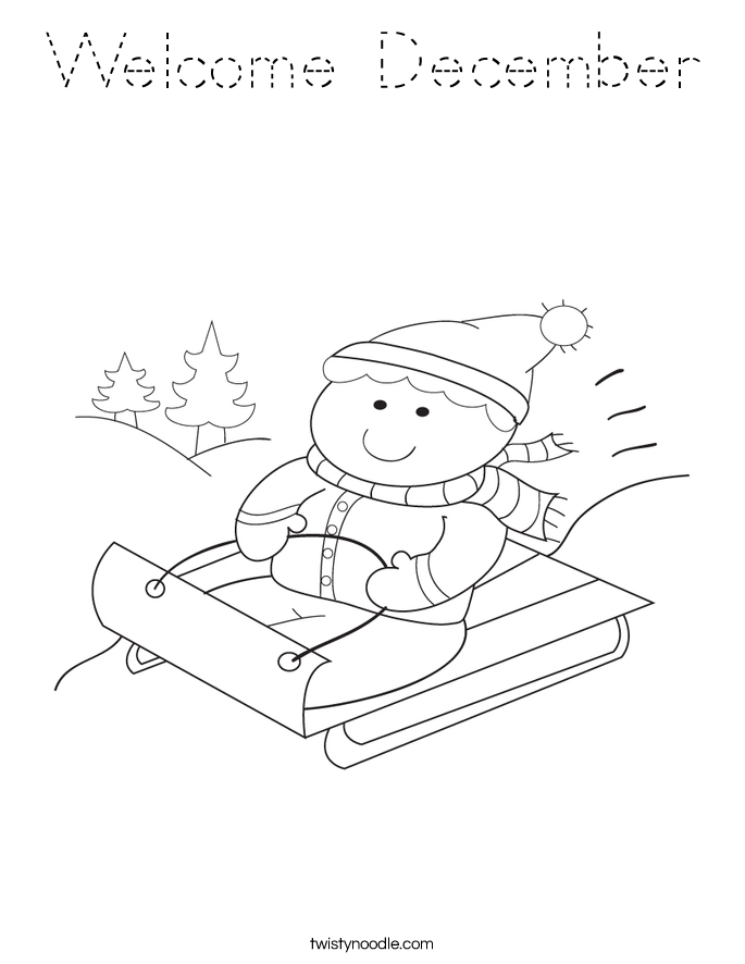 Welcome December Coloring Page