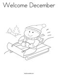 Welcome December Coloring Page