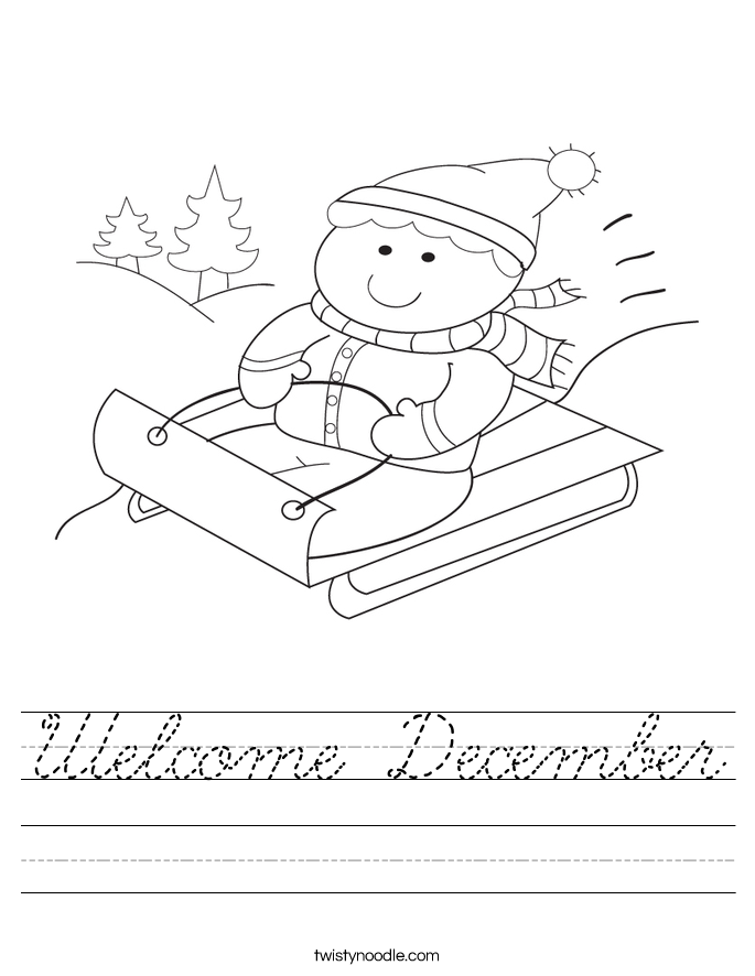 Welcome December Worksheet