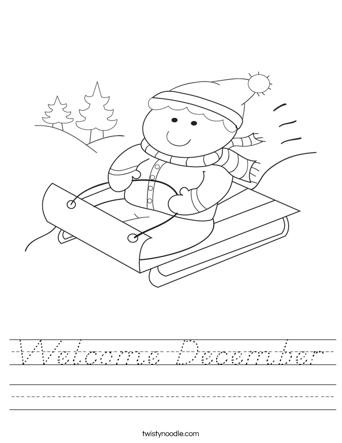 Welcome December Worksheet