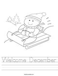 Welcome December Worksheet