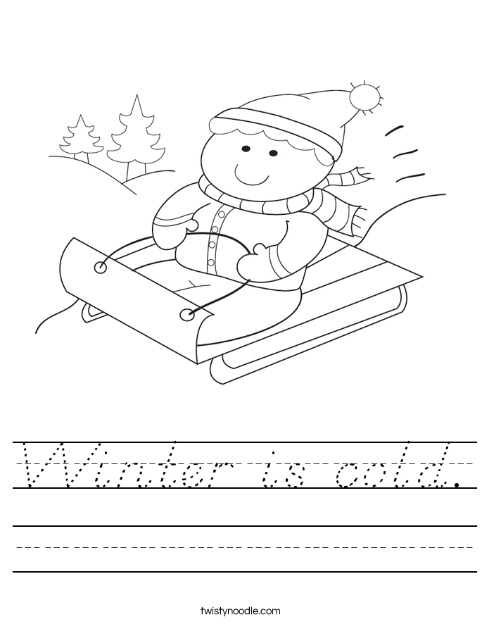 Winter is cold. Worksheet