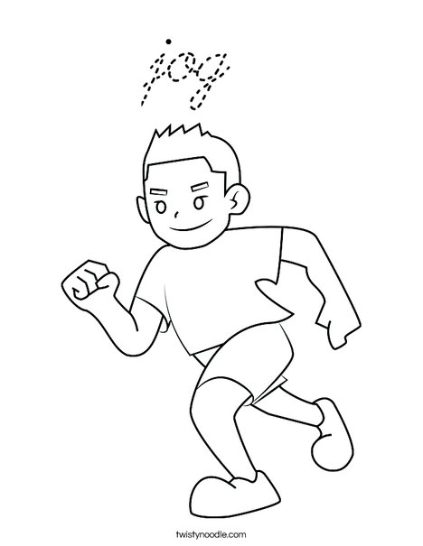 Boy Running Coloring Page