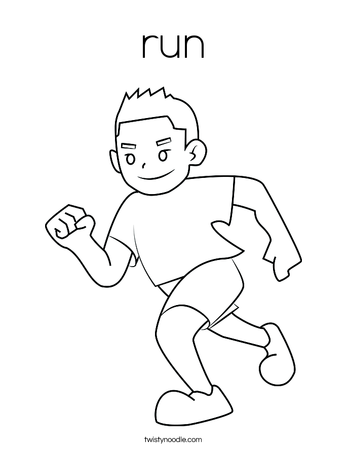 run Coloring Page - Twisty Noodle