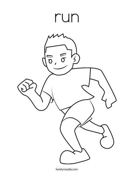 run coloring page twisty noodle