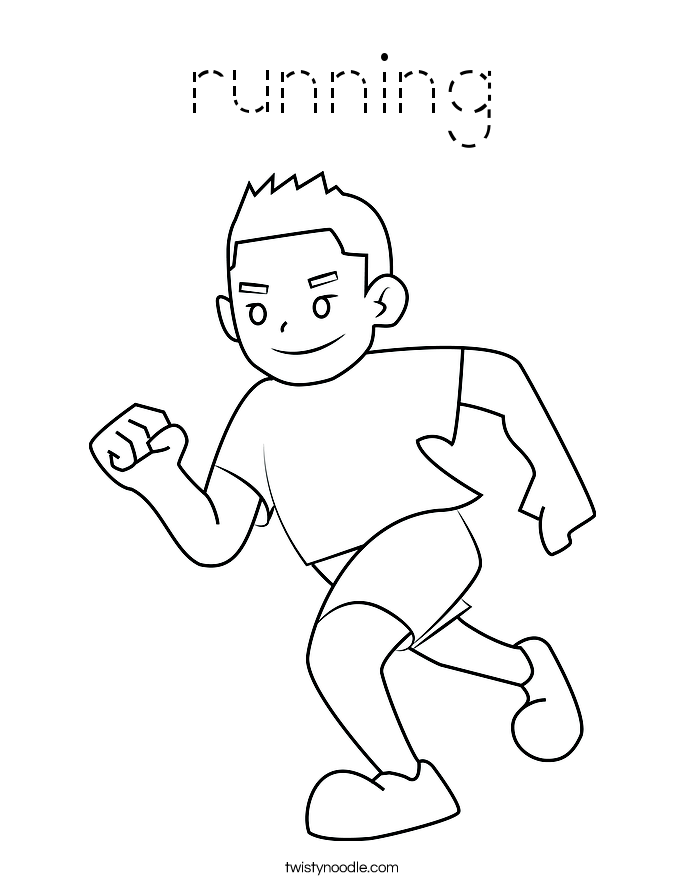 running Coloring Page