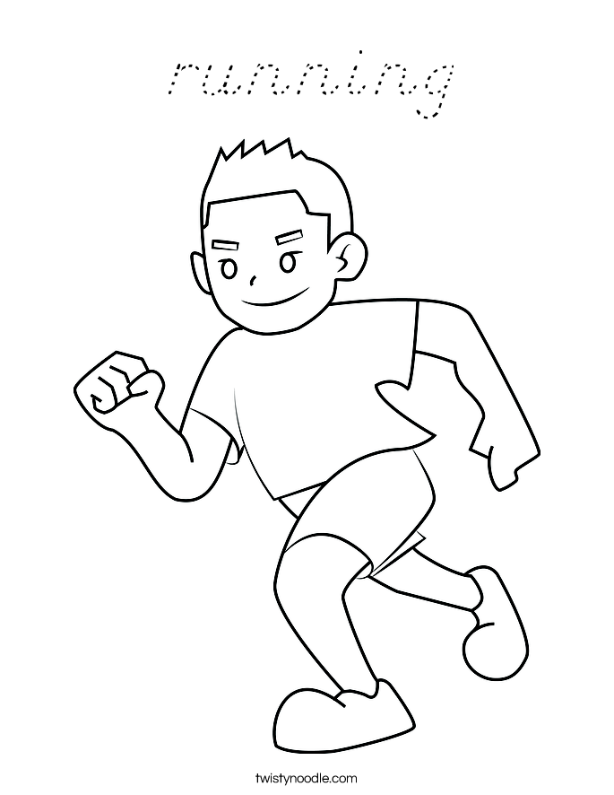 running Coloring Page