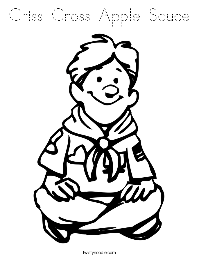 Criss Cross Apple Sauce Coloring Page