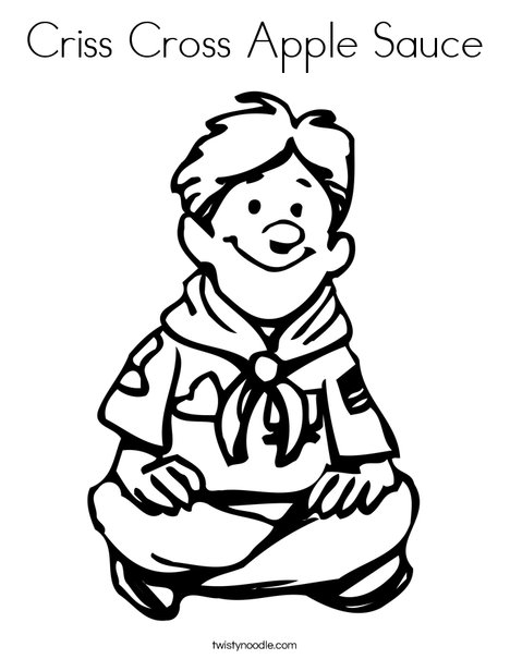 Boy Scout Sitting Coloring Page