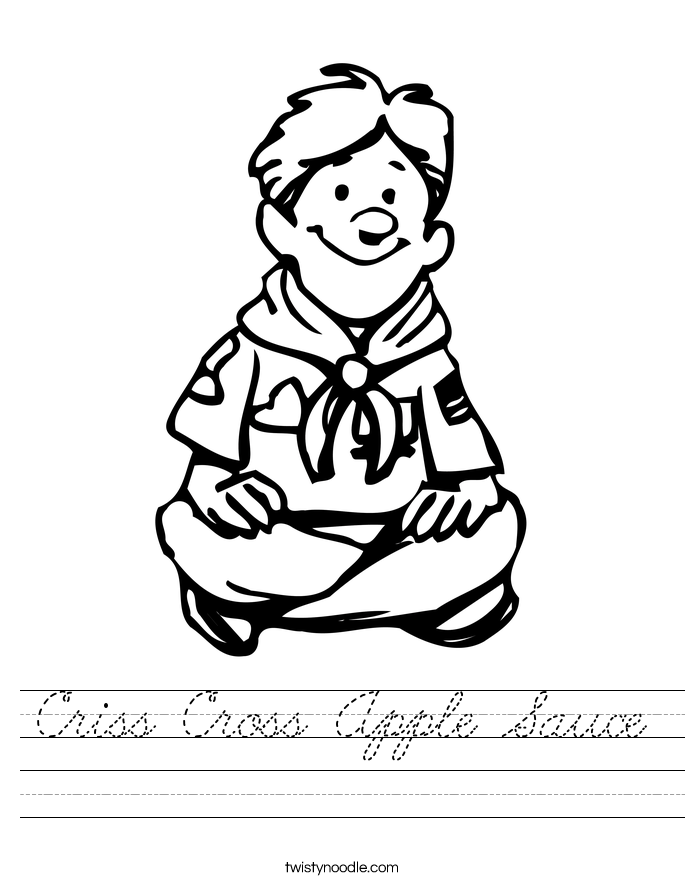 Criss Cross Apple Sauce Worksheet