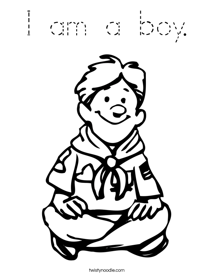 I am a boy. Coloring Page