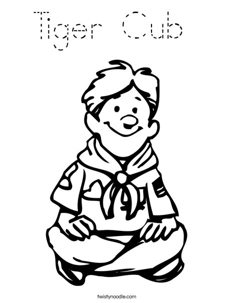 Boy Scout Sitting Coloring Page