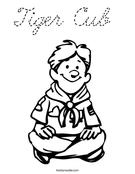 Boy Scout Sitting Coloring Page