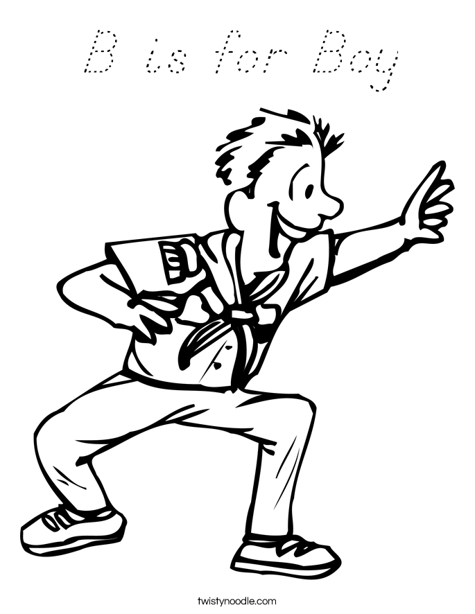 B is for Boy Coloring Page