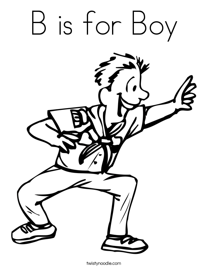 B is for Boy Coloring Page